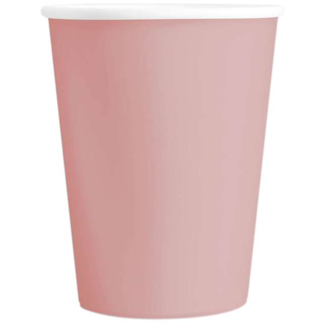 Kubeczki papierowe Monocolor różowe PartyPal 220 ml 6 szt