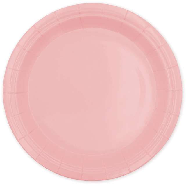Talerzyki papierowe Monocolor różowe jasne PartyPal 175 cm 6 szt