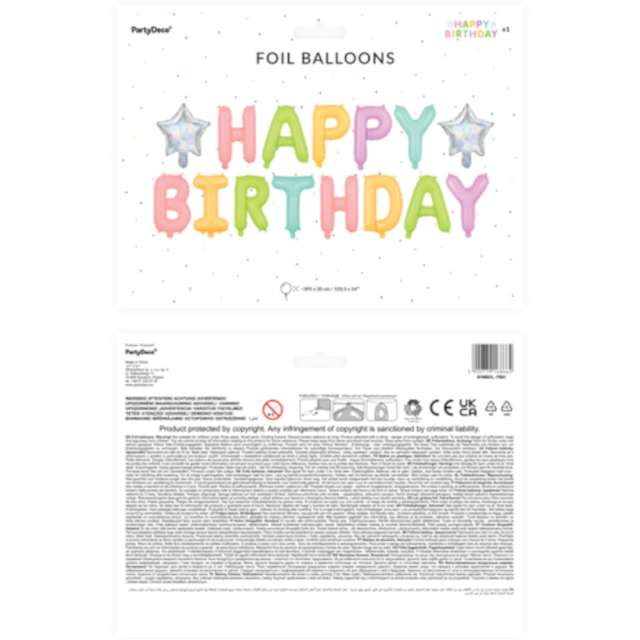 _xx_Balon foliowy Happy Birthday 395x35cm mix