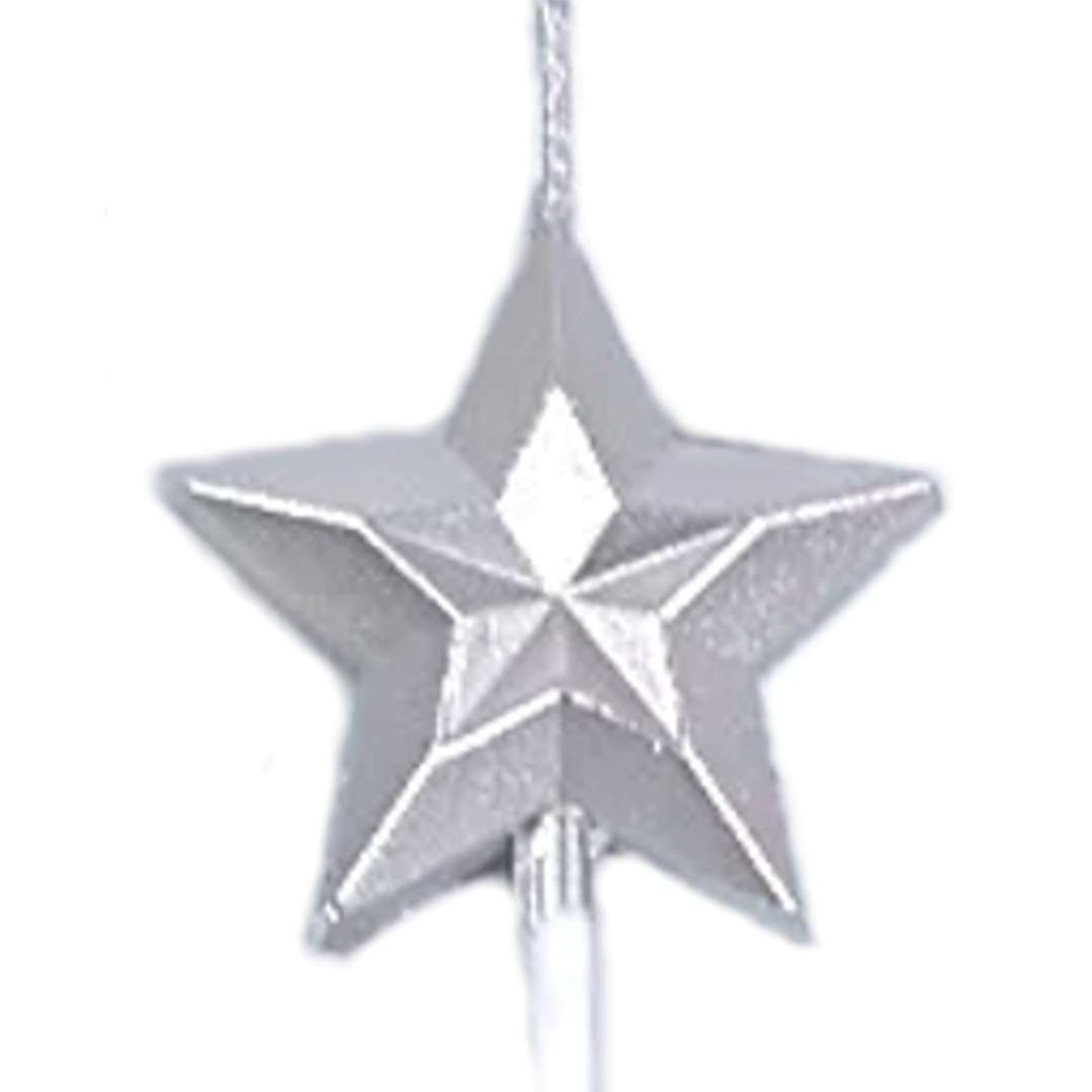 Świeczka na tort "Gwiazdka", srebrny, Jix, 9,5 cm