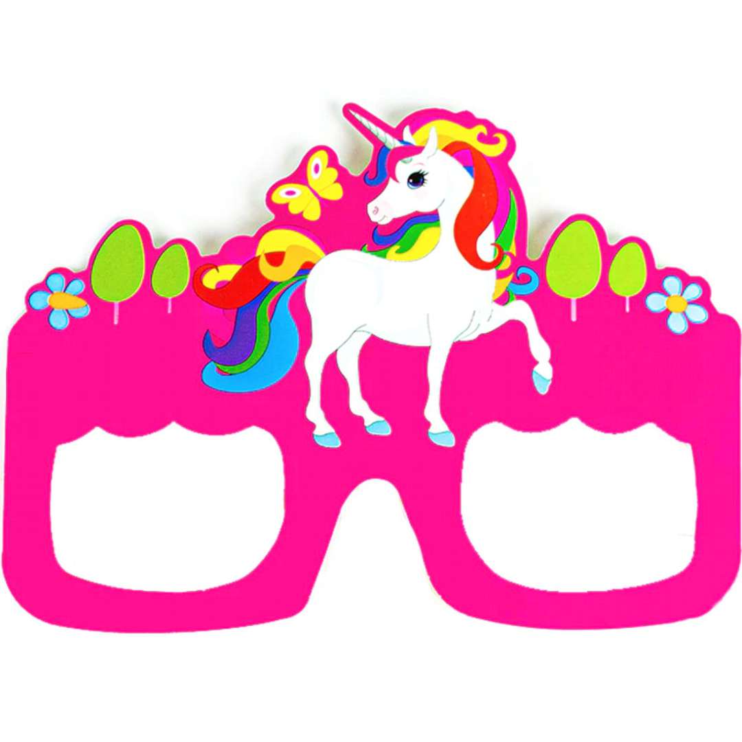 Okulary party Jednorożec - Unicorn różowy PartyPal 3 szt