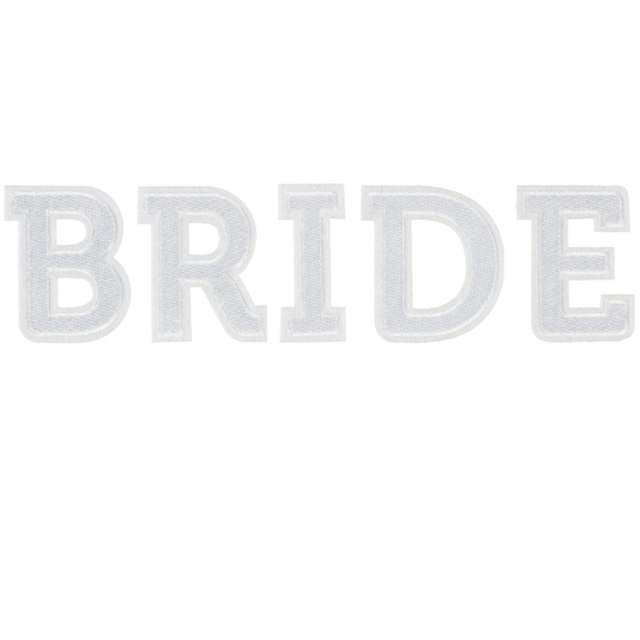 Naprasowanka "BRIDE", biały,  PartyDeco, 24x6cm"