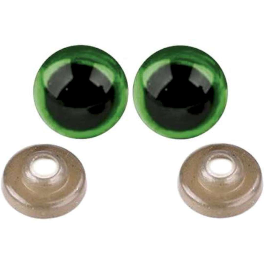 Oczka bezpieczne "Classic", zielone, Stoklasa, 14 mm, 2 szt