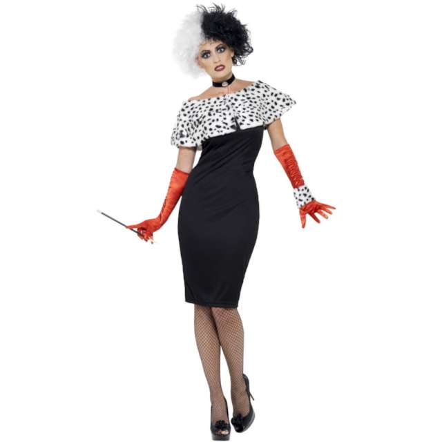 _xx_Evil Madame Costume Black with Dress Gloves Shrug Cuff & Choker X1