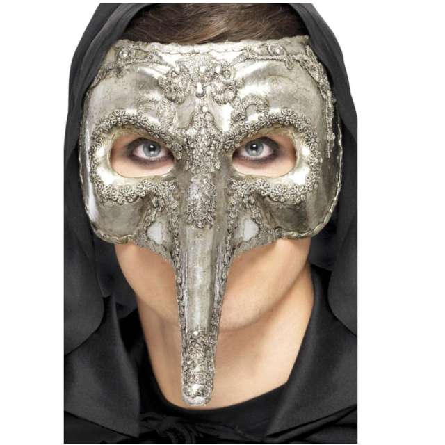 Maska "Wenecka Art", srebrna, Smiffys