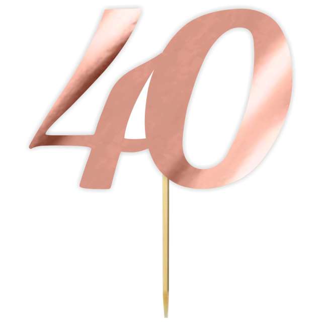 Topper papierowy "Liczba 40", rose gold metalic, 18 cm