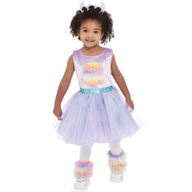 _xx_Toddler Cute Monster Costume Purple Dress Leg Warmers & Headband  T2