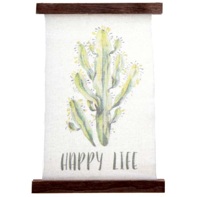 Baner Kaktus - Happy Life Santex 23 x 34 cm