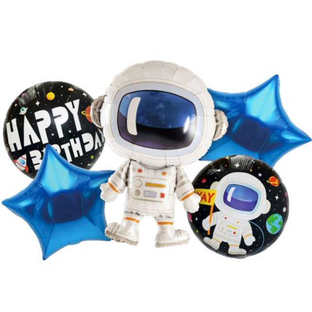 Zestaw balonów foliowych Kosmos - Astronauta Godan 5 szt