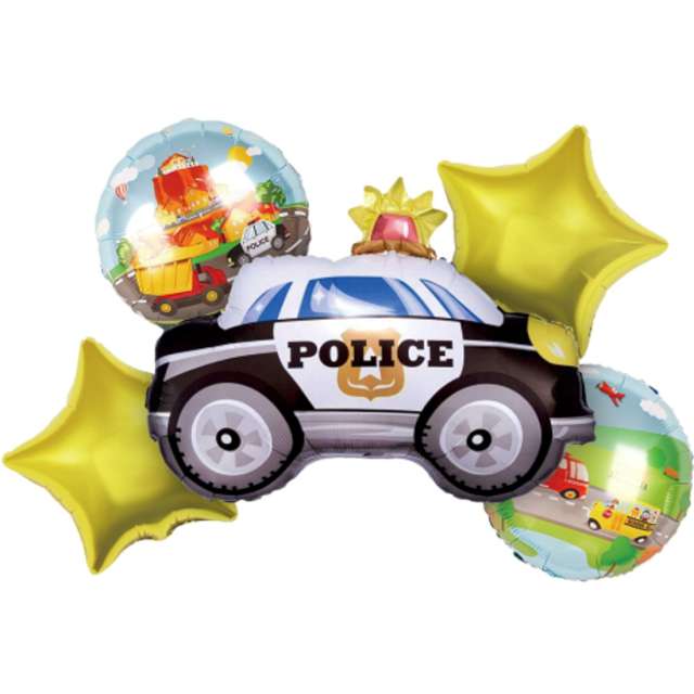 Zestaw balonów foliowych Policja Godan 5 szt