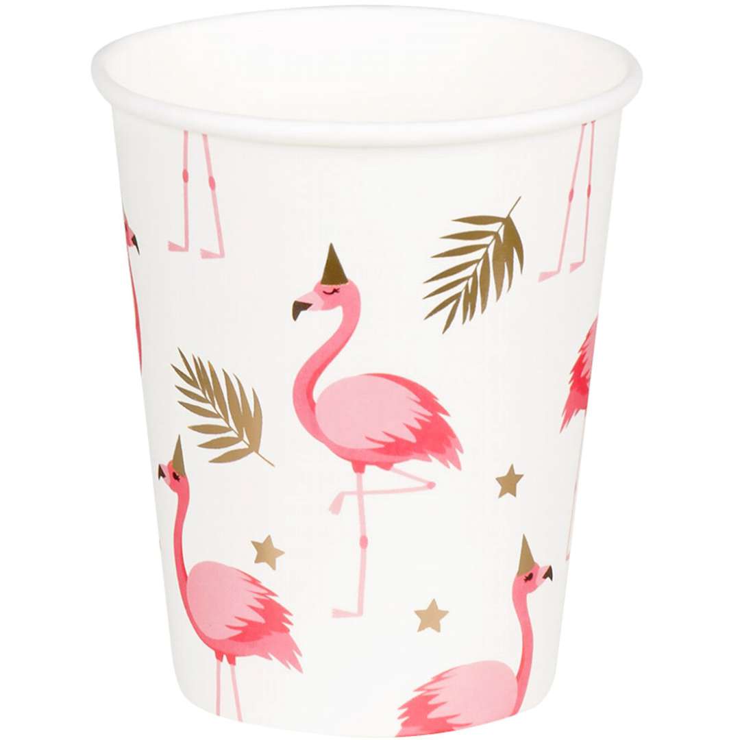 Kubeczki papierowe "Flamingi Hawajskie", Boland, 250 ml, 6 szt
