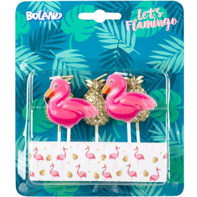 Świeczki urodzinowe "Flamingi Hawajskie", Boland, 5 szt