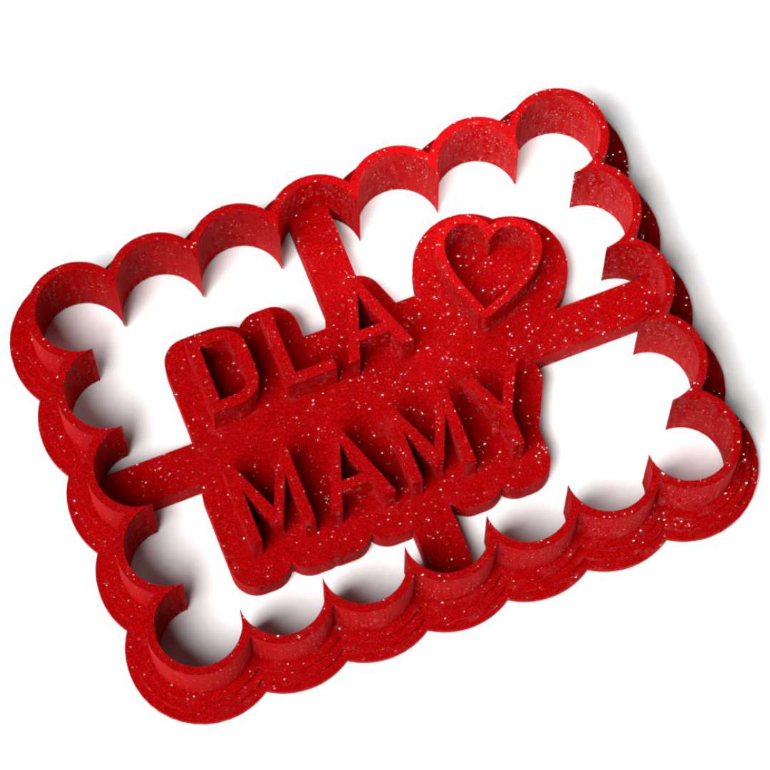 Foremka "Dzień Matki - Dla Mamy, serce", 78x58, czerwony brokat