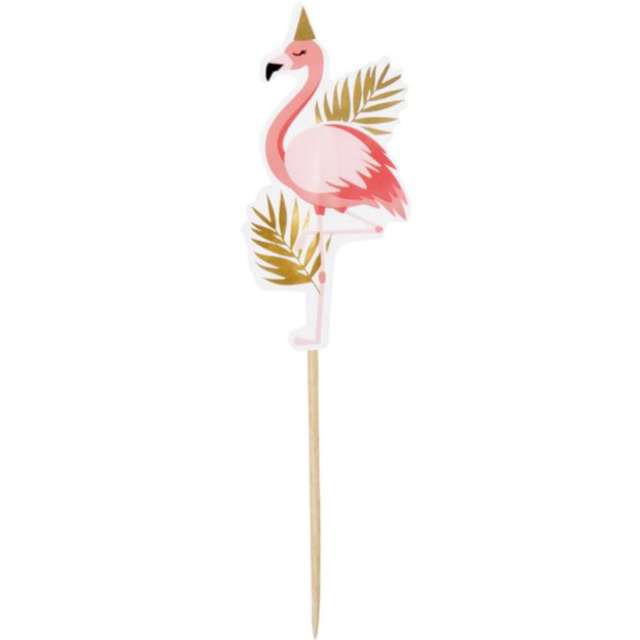 Piki ozdobne "Flamingi Hawajskie", Boland, 13 cm, 12 szt