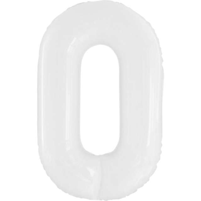 Balon foliowy "Cyfra 0", biały, Jix, 40", SHP