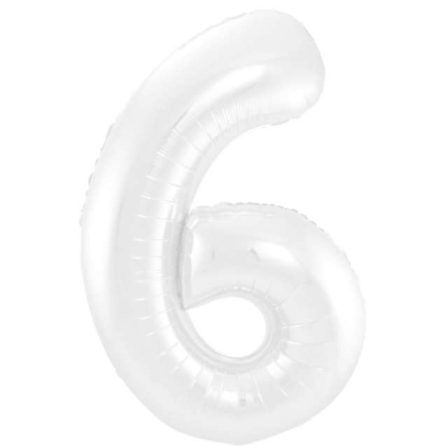 Balon foliowy "Cyfra 6", biały, Jix, 40", DGT
