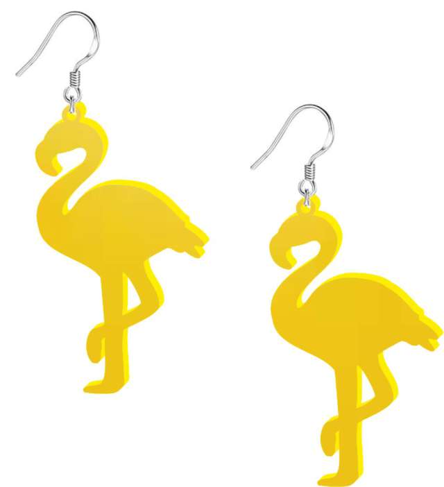 Kolczyki Flamingi Classic żółte 35X60 mm