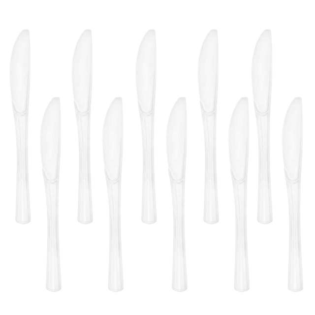 Noże plastikowe Długie biały PartyPal 10 szt