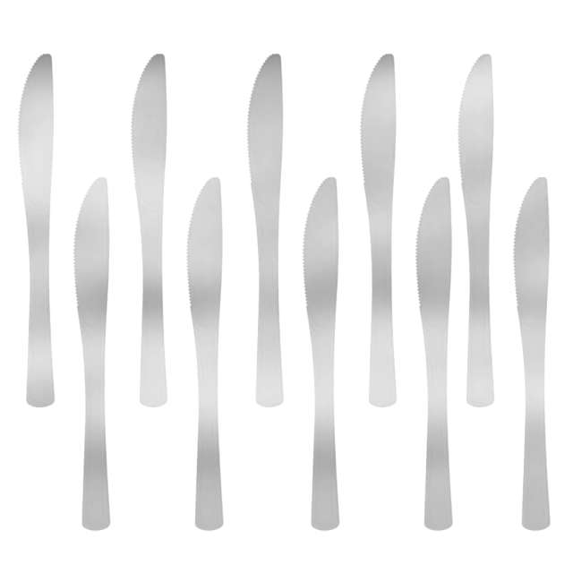 Noże plastikowe Długie srebro antyczne PartyPal 10 szt