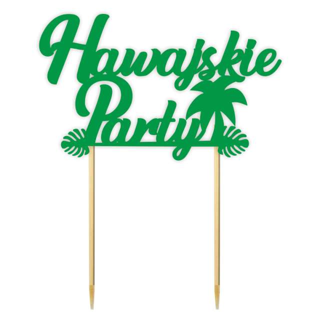 Topper papierowy "Hawajskie party", zielony, 13 x 16 cm