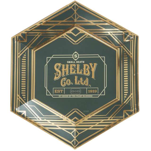 Talerzyki papierowe Peaky Blinders - Shelby mix Smiffys 27 cm 8 szt
