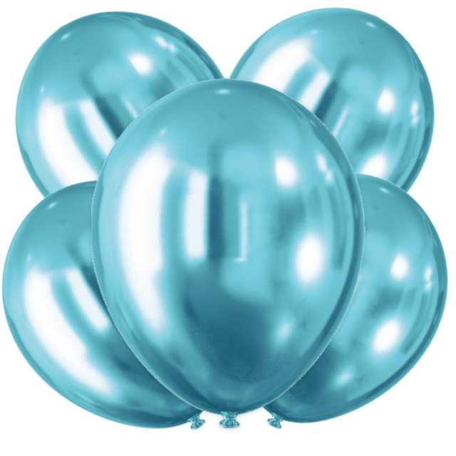 Balony "Chromowane", błękitne, Arpex, 12", 5 szt