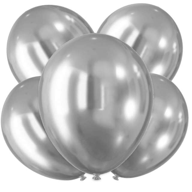 Balony Chromowane srebrne Arpex 12 5 szt