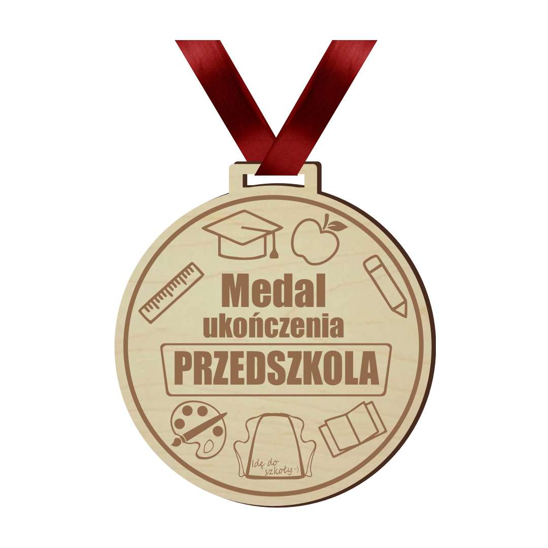 Medal Ukończenia Przedszkola drewniany 72 mm