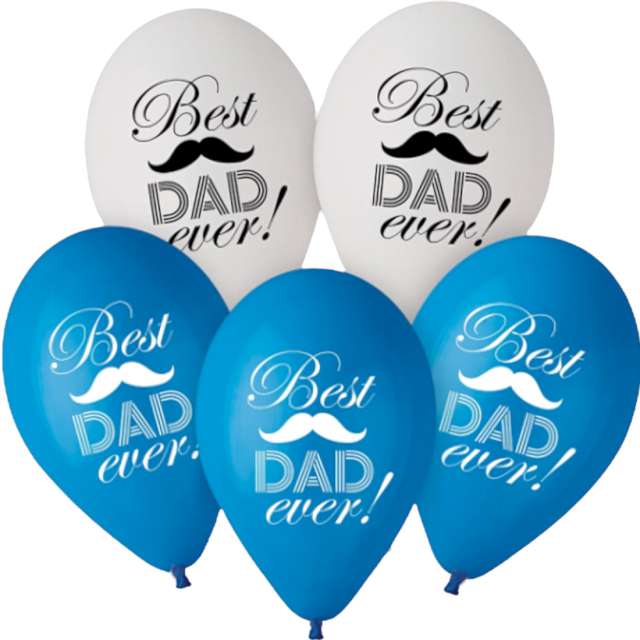 Balony Best Dad Ever - Dzień Ojca pastel mix Godan 12 5 szt