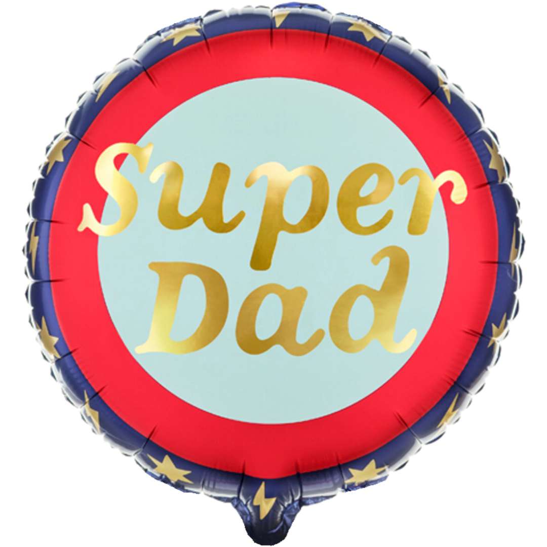 Balon foliowy "Dzień Ojca - Super Dad", PartyDeco, 18" RND