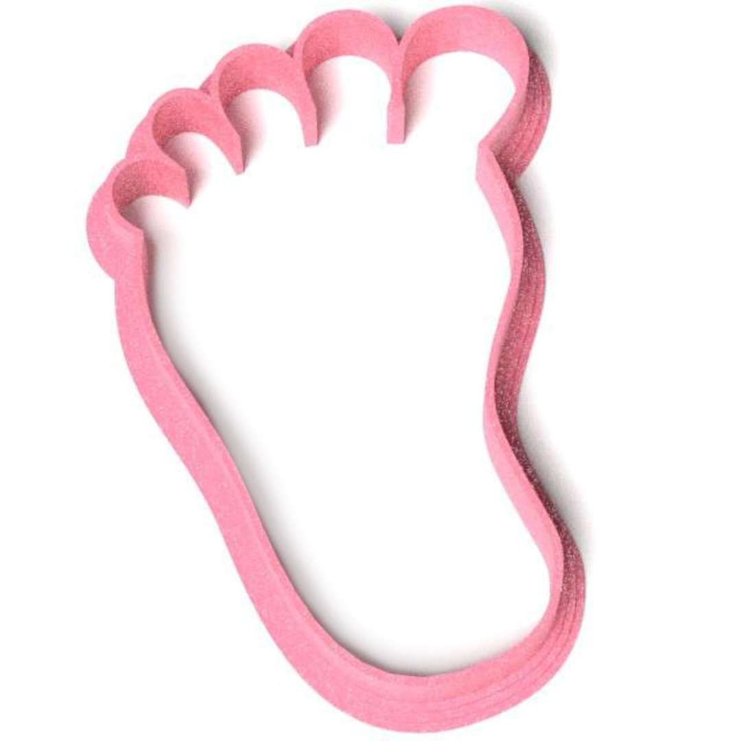 Foremka Baby Shower Girl - Stópka 60x87 mm różowa brokatowa