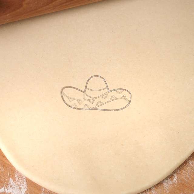Foremka Meksykańskie Party - Sombrero zdobione 93x63 mm pomarańczowa