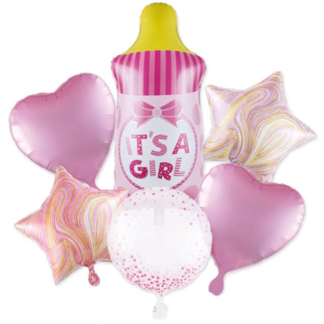 Zestaw balonów foliowych Baby Shower Girl  Jix 6 szt