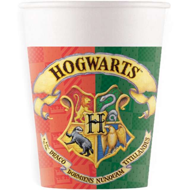 Kubeczki papierowe Harry Potter - Herb Hogwartu Procos 200 ml 8 szt