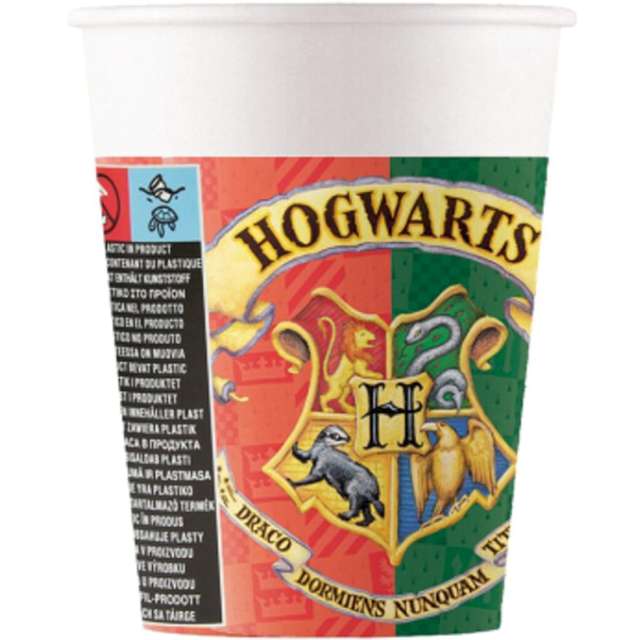 Kubeczki papierowe Harry Potter - Herb Hogwartu Procos 200 ml 8 szt