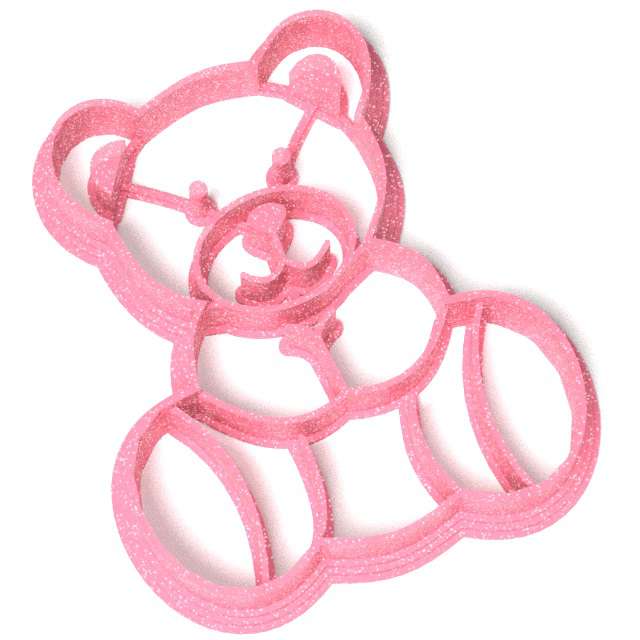 Foremka Baby Shower Girl - Miś 73x87 mm różowa brokatowa