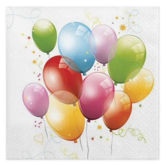 Serwetki Birthday Balloons - Baloniki Maki 33 cm 20 szt