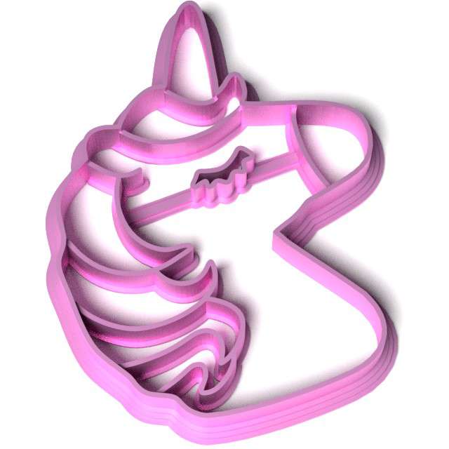 Foremka Unicorn - Jednorożec z profilu różowa metaliczna 93x76 mm