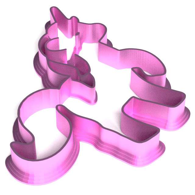 Foremka Unicorn - Jednorożec stojący różowa metaliczna 98x94 mm