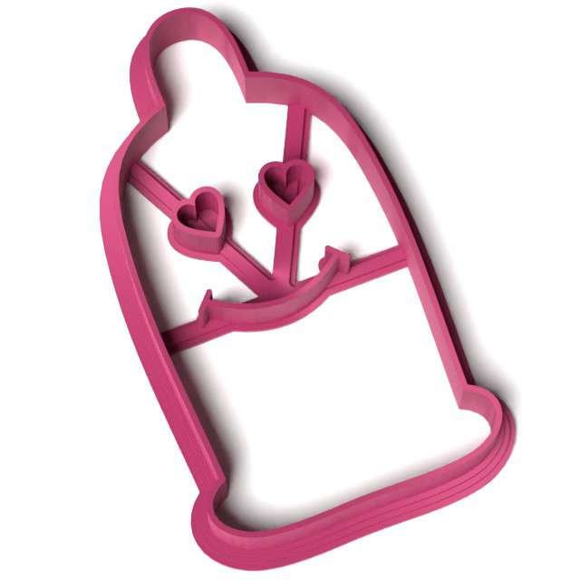 Foremka "Wieczór Panieński - Prezerwatywa z uśmiechem", 97x56 mm, różowa