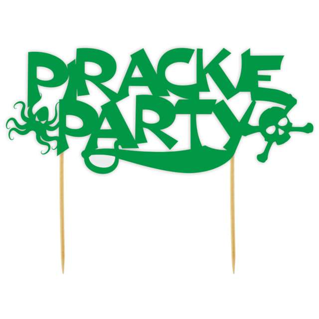 Topper papierowy Pirackie Party zielony 17 x 15 cm