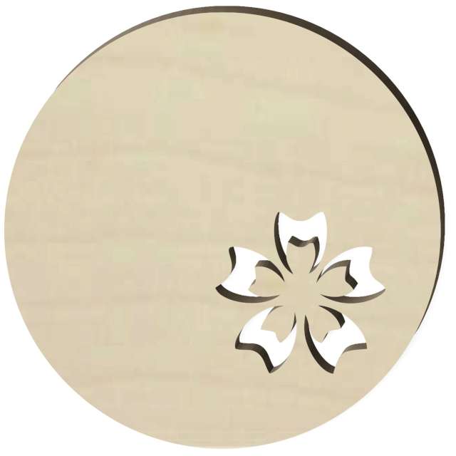 Podkładka drewniana Kwiatek Bławatek okrągła 10 cm