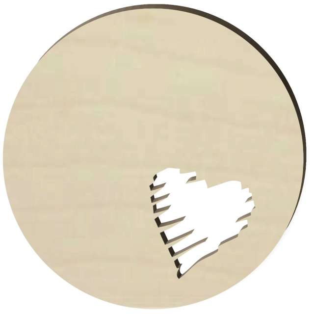 Podkładka drewniana Serce malowane okrągła 10 cm