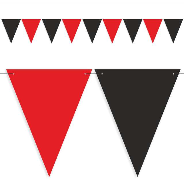 Baner flagi Party w dwóch kolorach czerwono-czarne 36 m