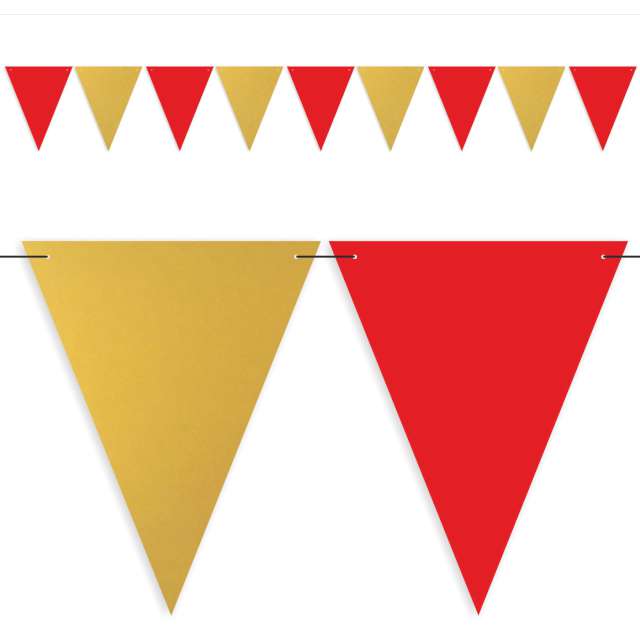 Baner flagi Party w dwóch kolorach czerwono-złote 36 m