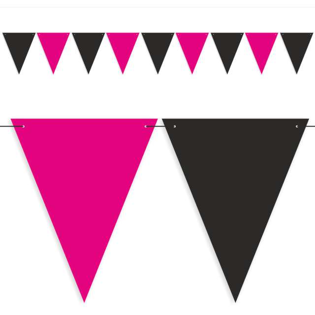 Baner flagi "Party w dwóch kolorach", różowo-czarne, 3,6 m