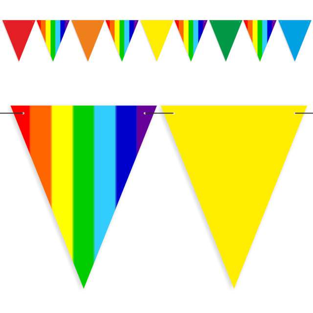 Baner flagi Party w kolorach tęczy mix 36 m