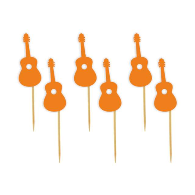 Pikery "Meksykańska gitara", pomarańczowy, 8 cm, 6 szt