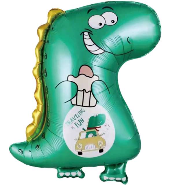 Balon foliowy Dinozaur - Traveling Is Fun zielony JIX 29 SHP