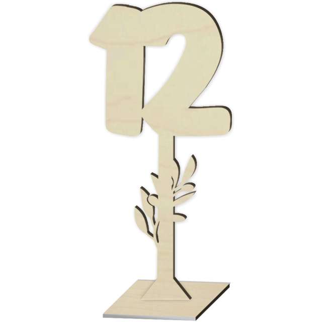 Dekoracja "Numer na stół - 12", drewno, 24 cm